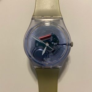 Swatch transparent blue jelly in jelly watch